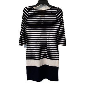 The Limited Navy Stripe Shift 3/4 Sleeve Dress Size XS